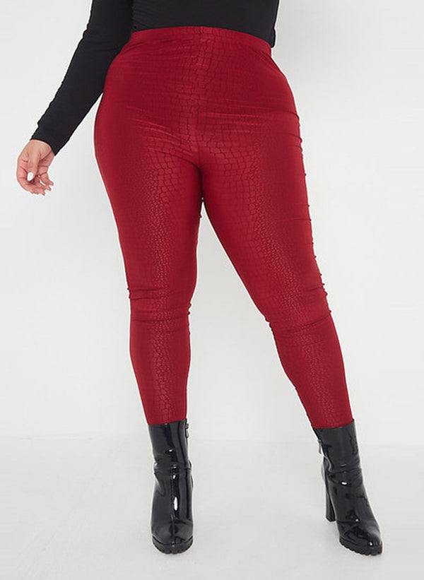 Crocodile Embossed Crop Tank Top & Leggings Set