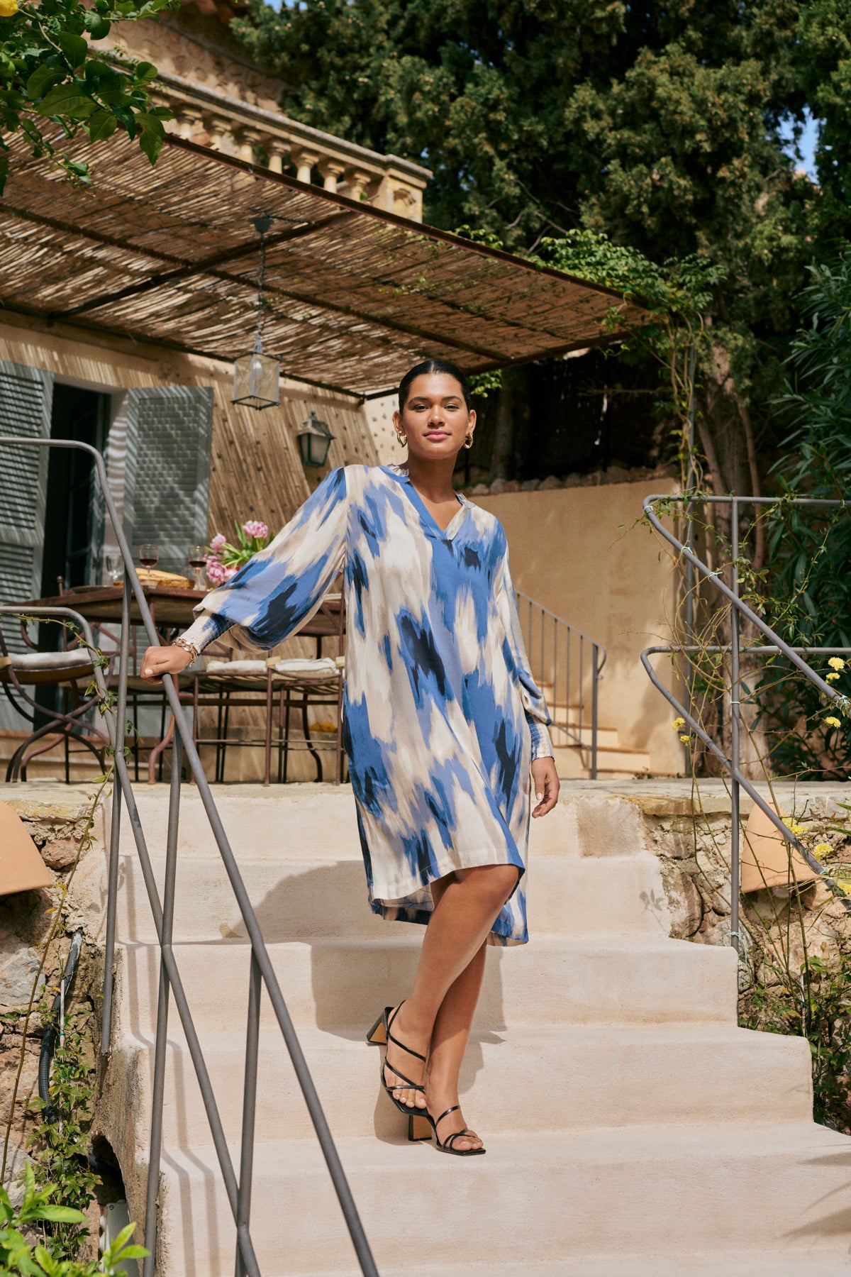 Blue Abstract Kjóll