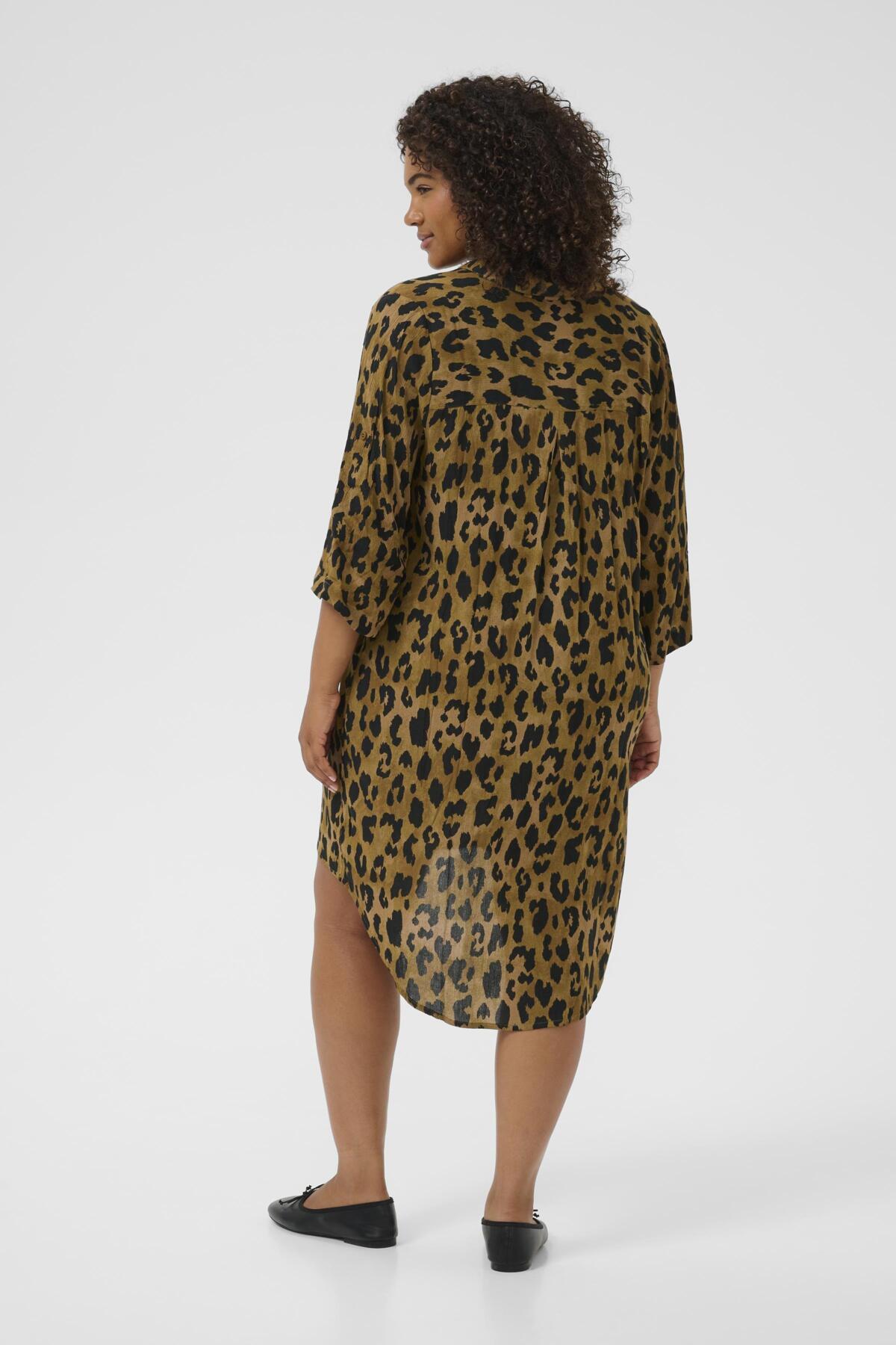 Molly Skyrtukjóll - Brown Leopard