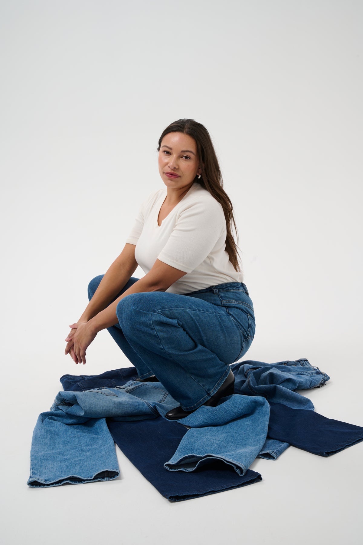 Flora Flare Long Jeans - Denim