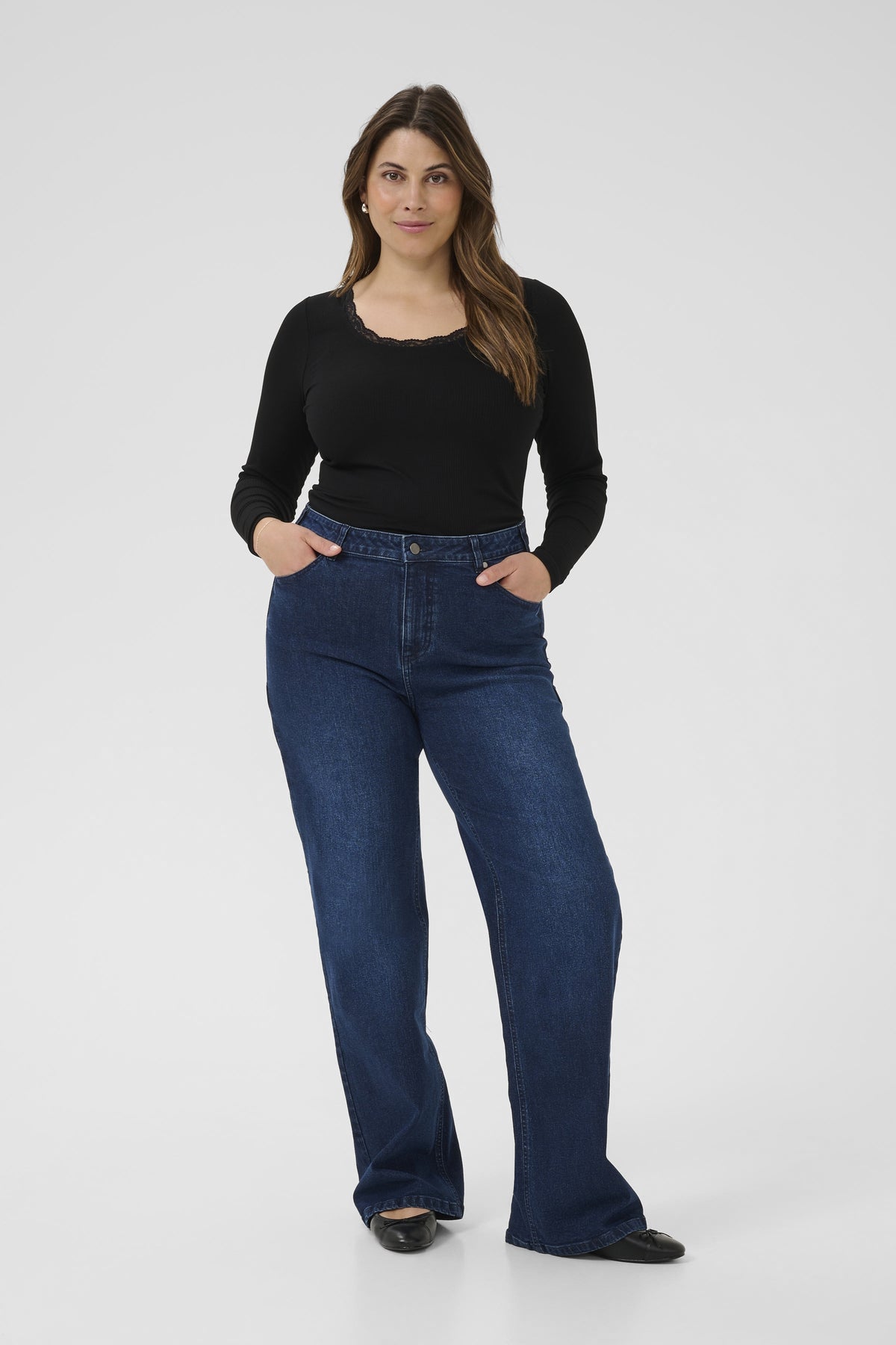 Flora Flare Long Jeans - Denim