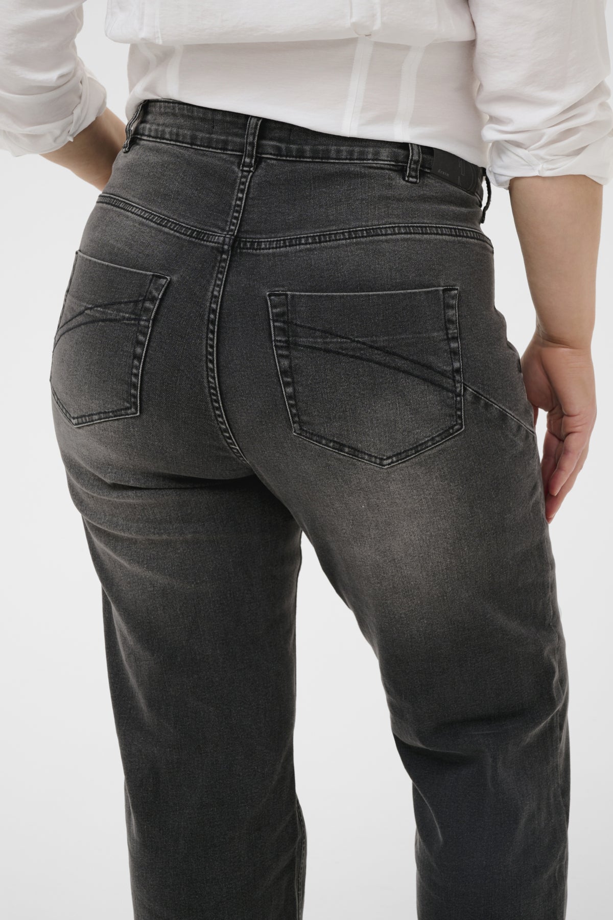 Flora Flare Long Jeans - Grey Vintage