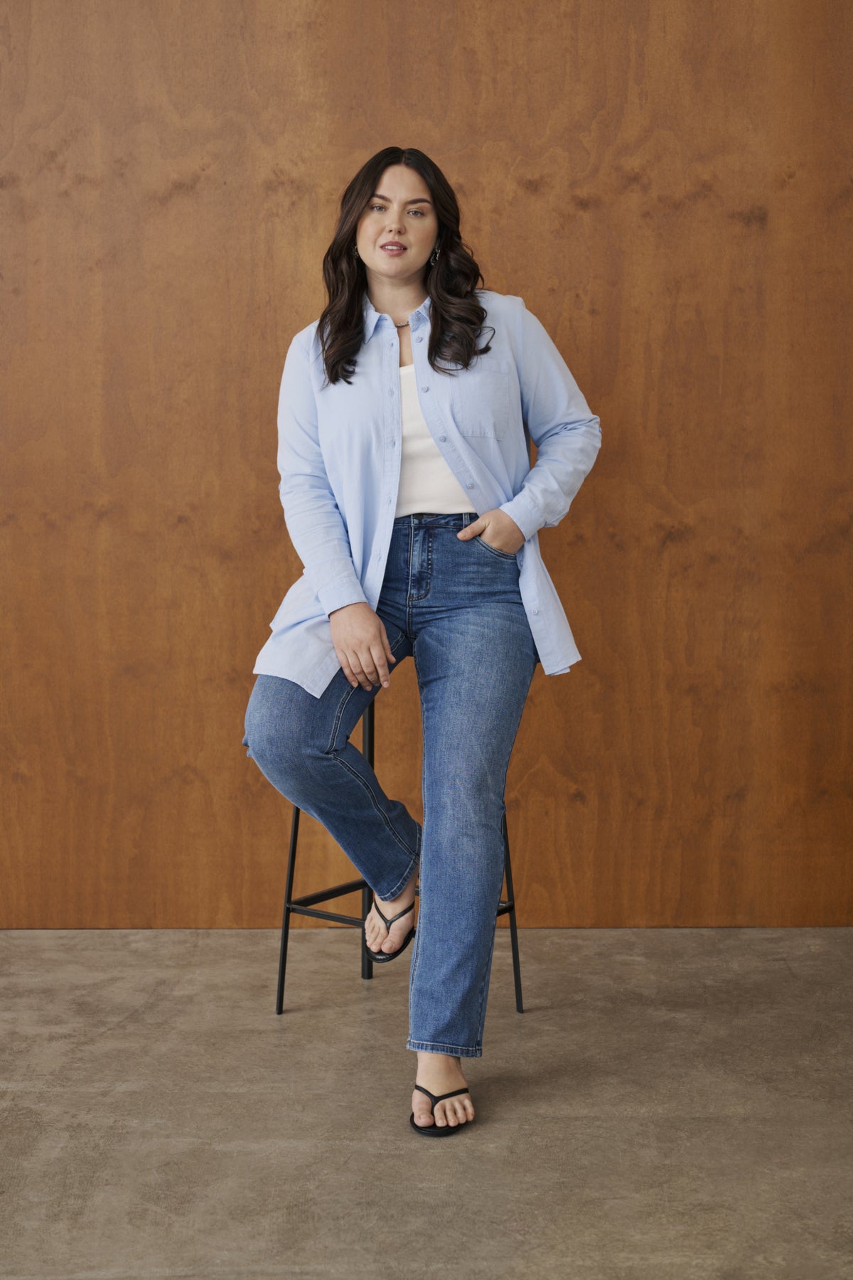 Dina Straight Jeans - Blue Denim