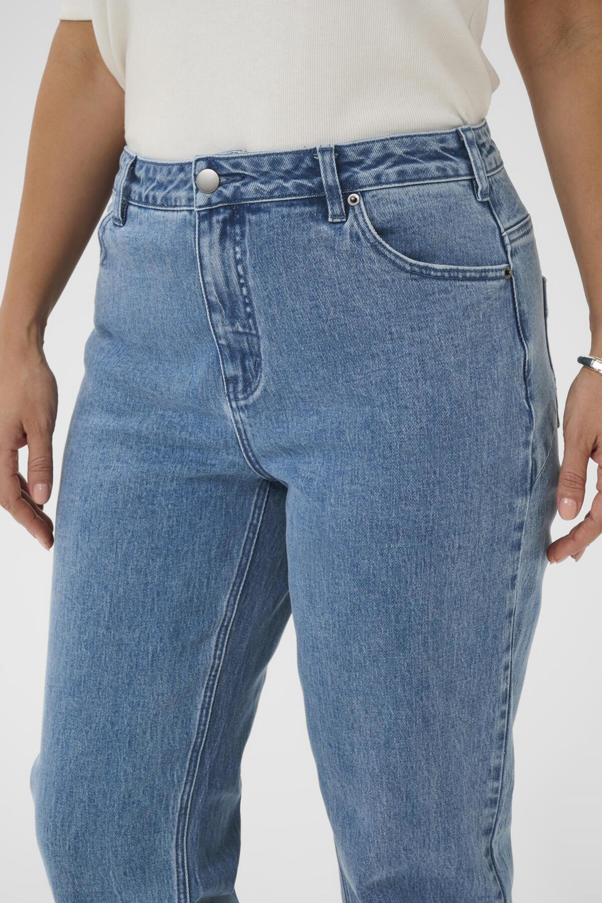 Flora Flare Long Jeans - Blue Washed