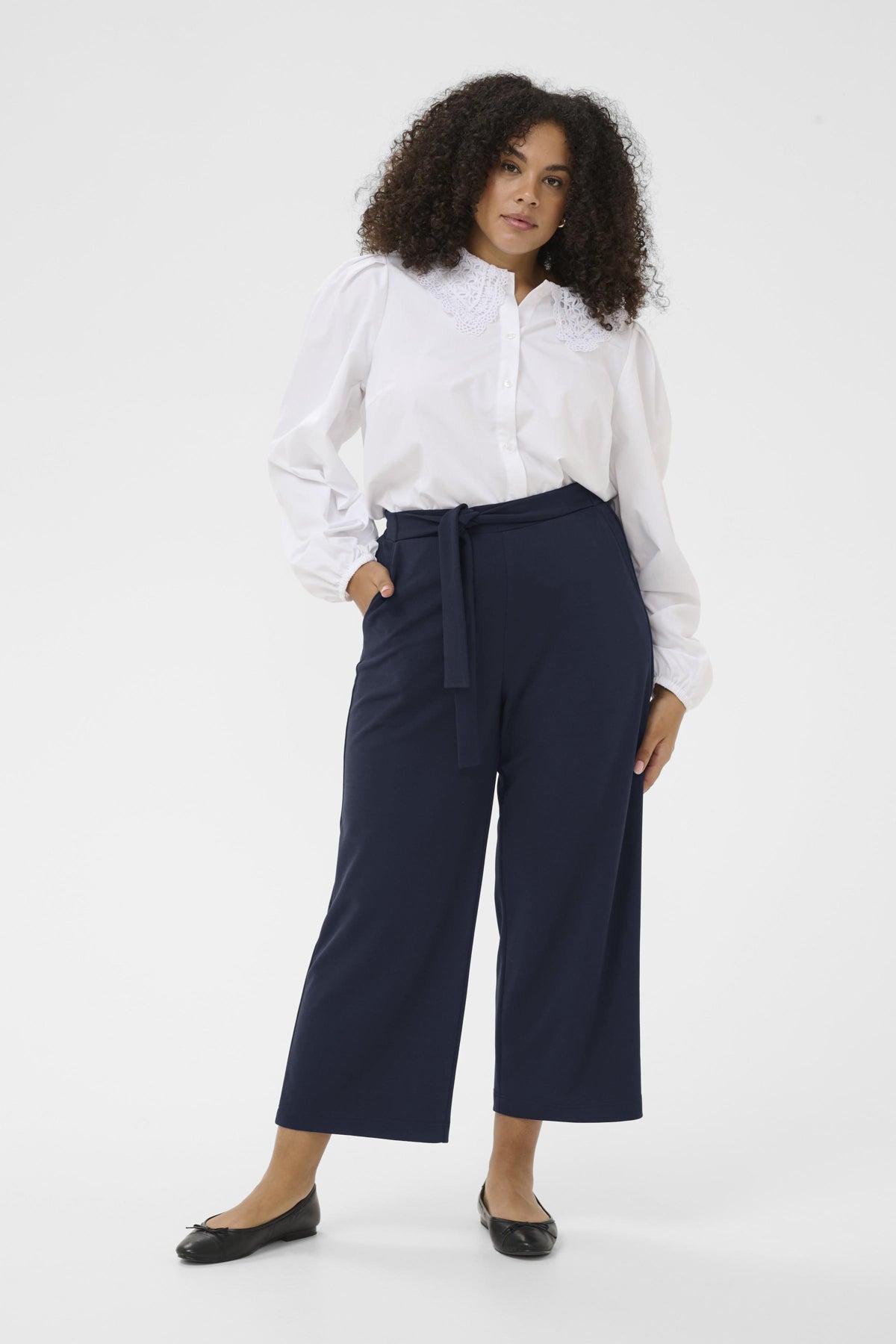 Pheolo Cropped Buxur - Navy