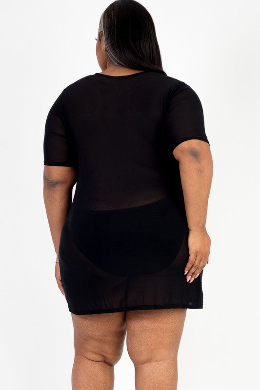 Mesh Overlay Dress
