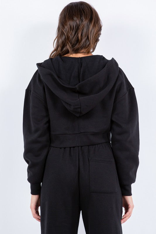 Crop Fleece Hettupeysa