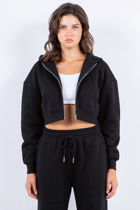 Crop Fleece Hettupeysa