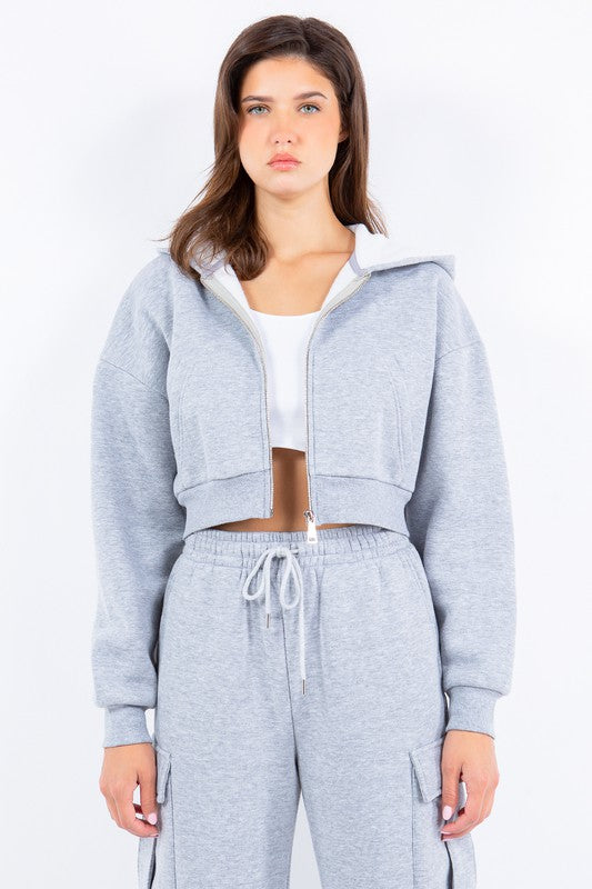 Crop Fleece Hettupeysa
