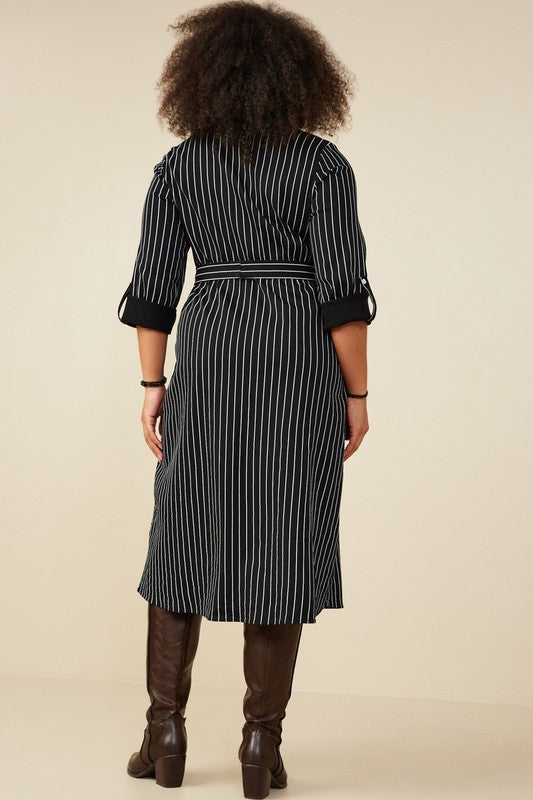 Pinstripe Skyrtukjóll