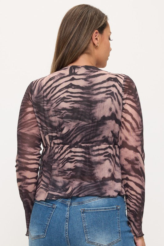 Zebra Tie Toppur