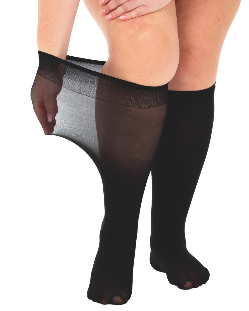 Nylon Hnésokkar - Extra Wide