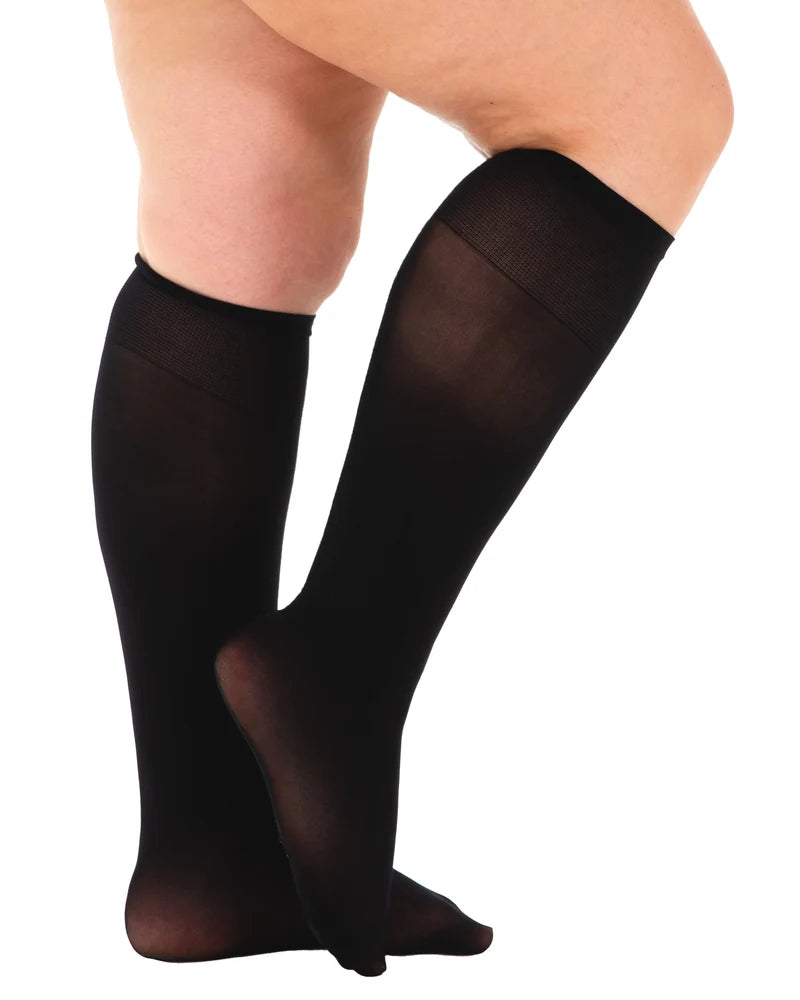 Nylon Hnésokkar - Extra Wide