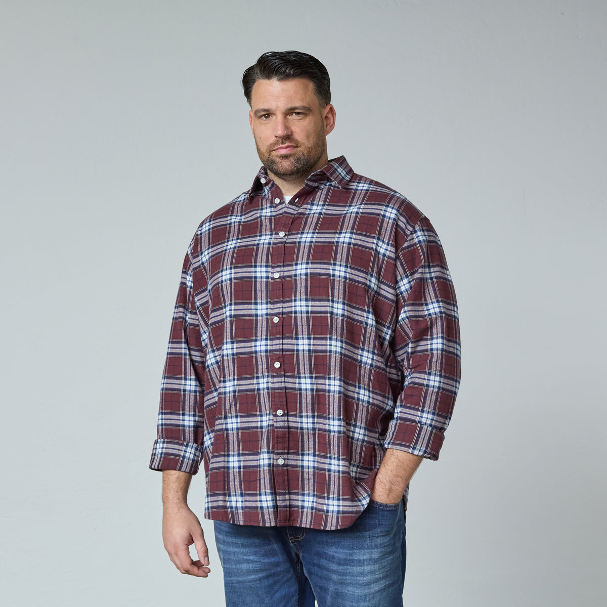 Aubergine Flannel Skyrta