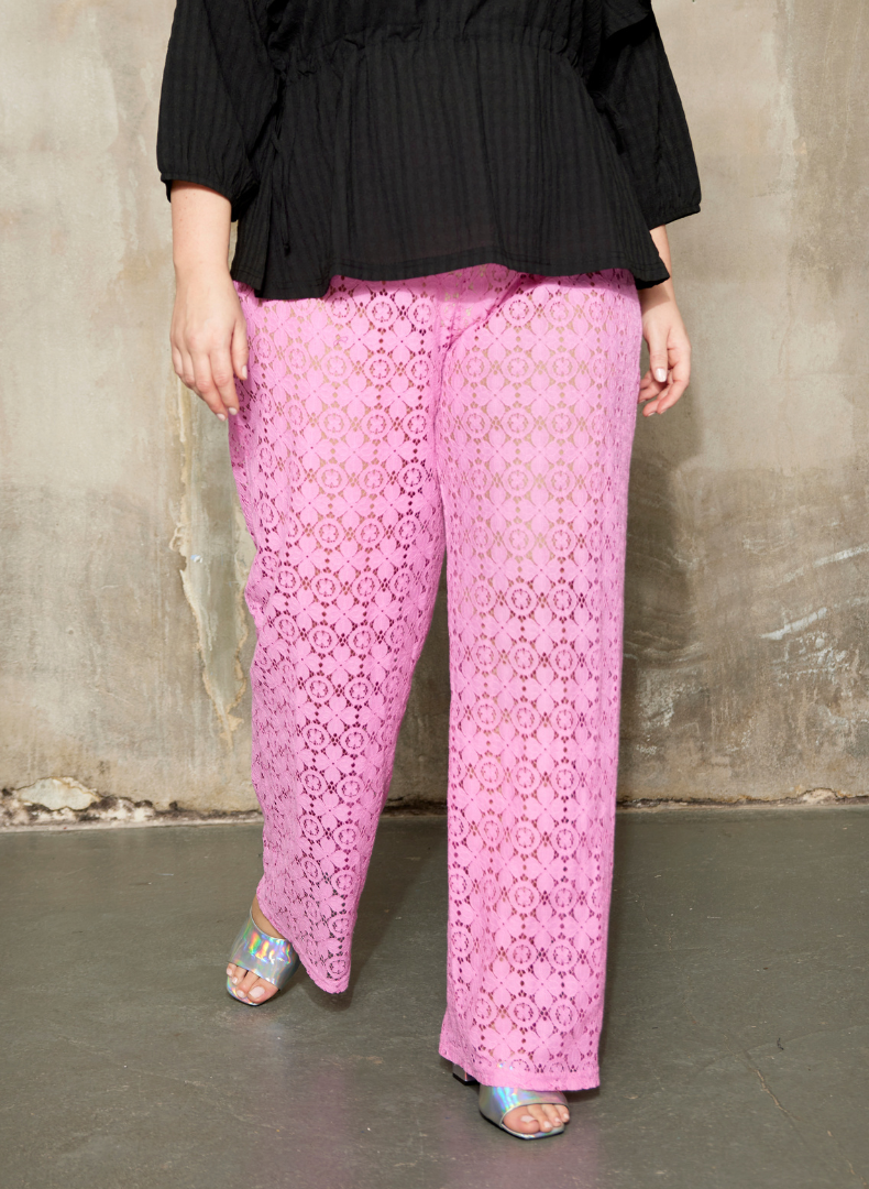 Fuchsia Lace Pants