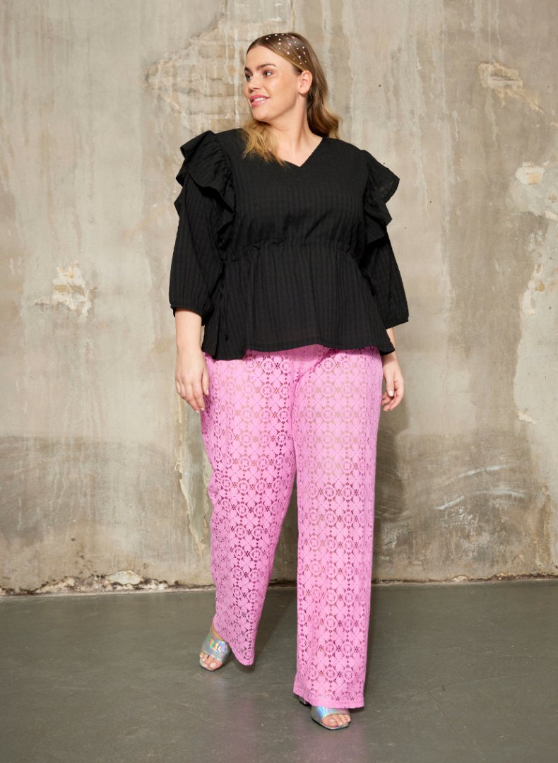 Fuchsia Lace Pants