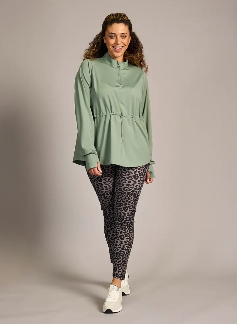 Leopard Active Leggings Með Vösum