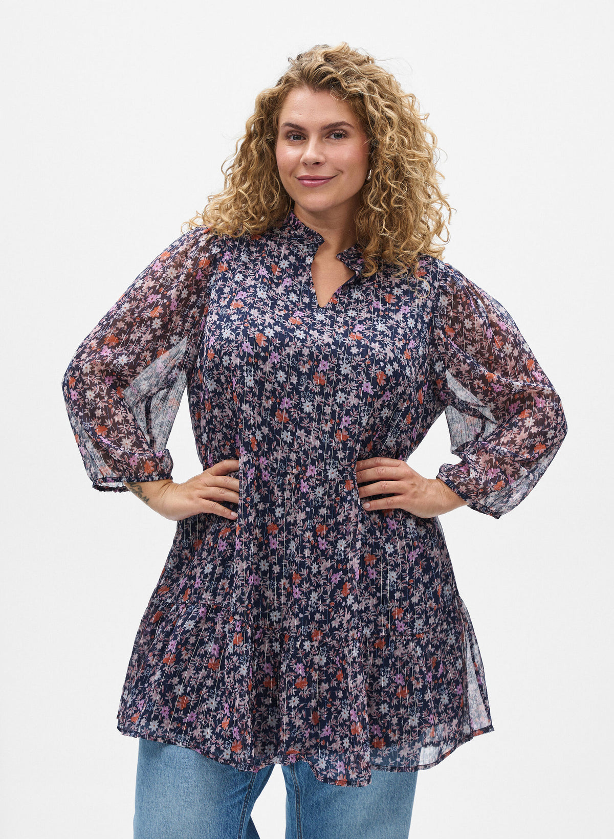 Oline Túnika - Navy Flower