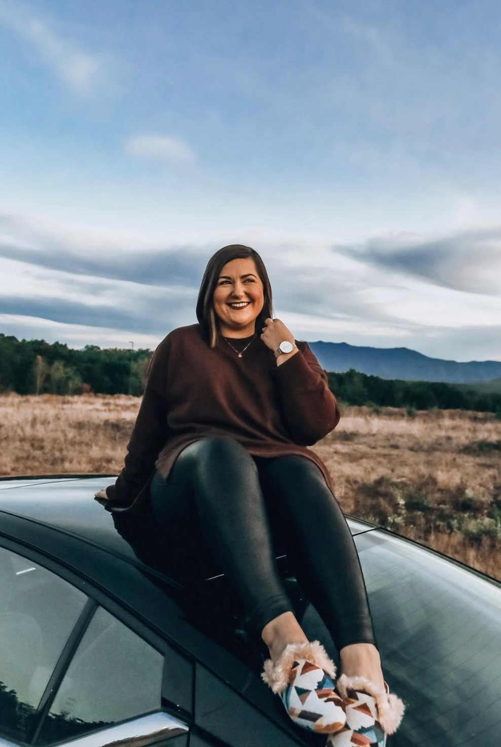 Cracked pleður leggings