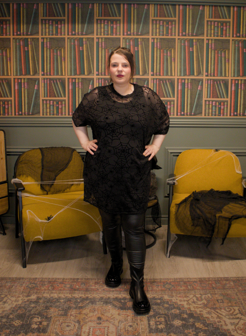 Spider Web Mesh Kjóll