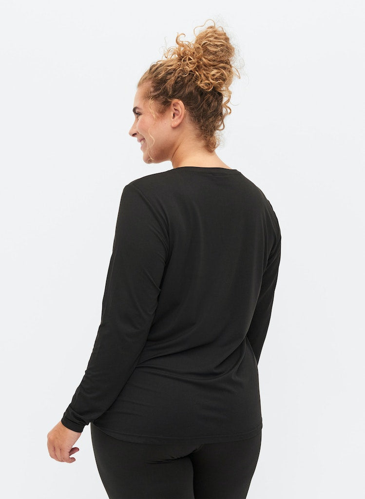 Abasic Síðerma Bolur - Svartur