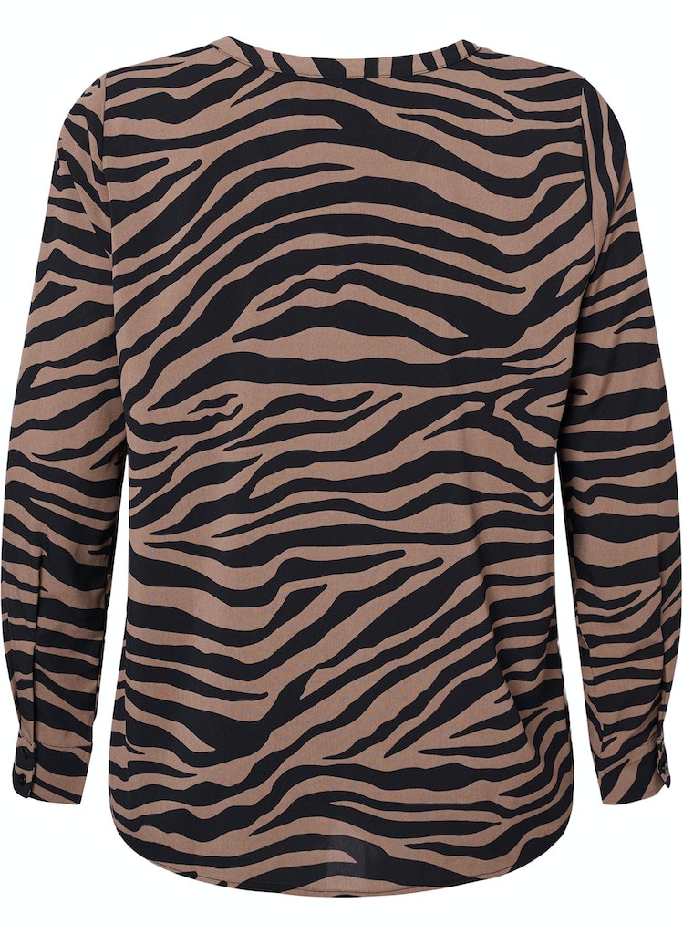Brown Zebra Blússa