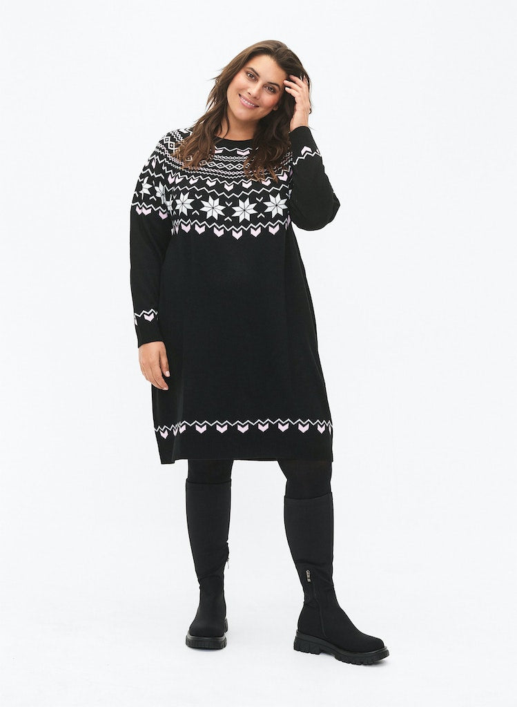 Black Snowflake Peysukjóll