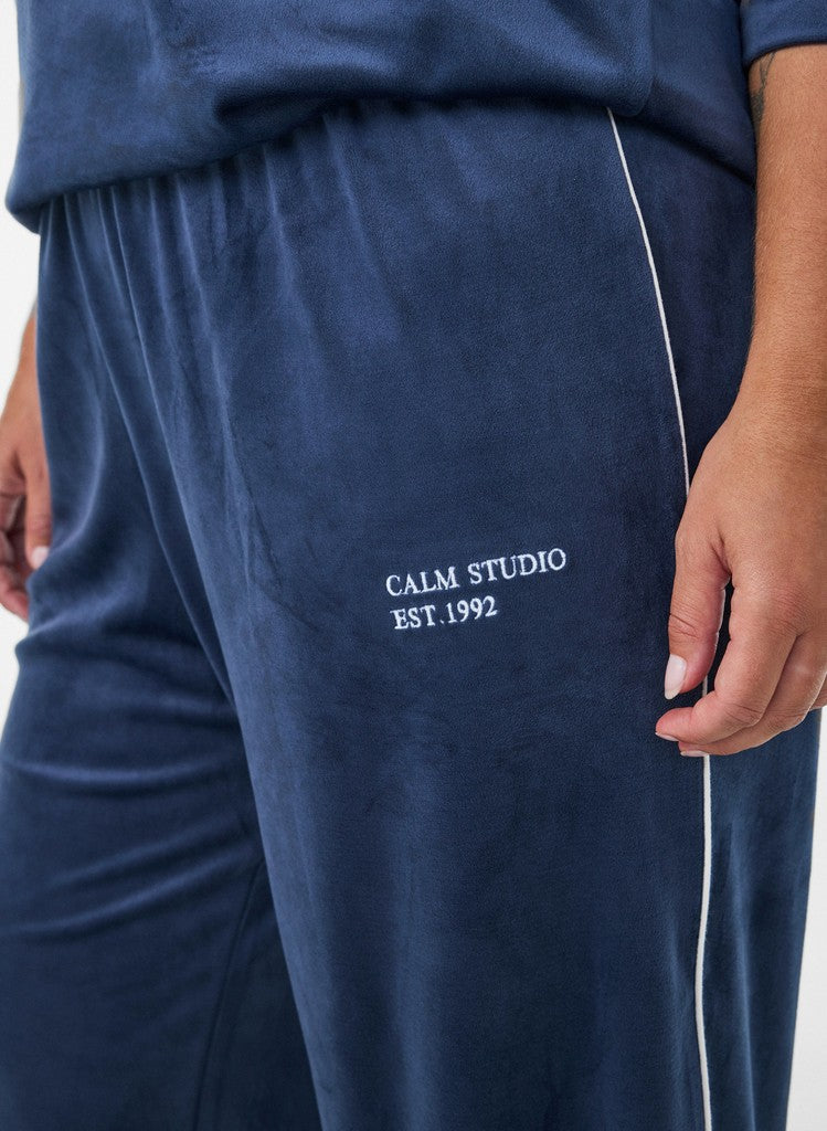 Helena Velúr Buxur - Insignia Blue