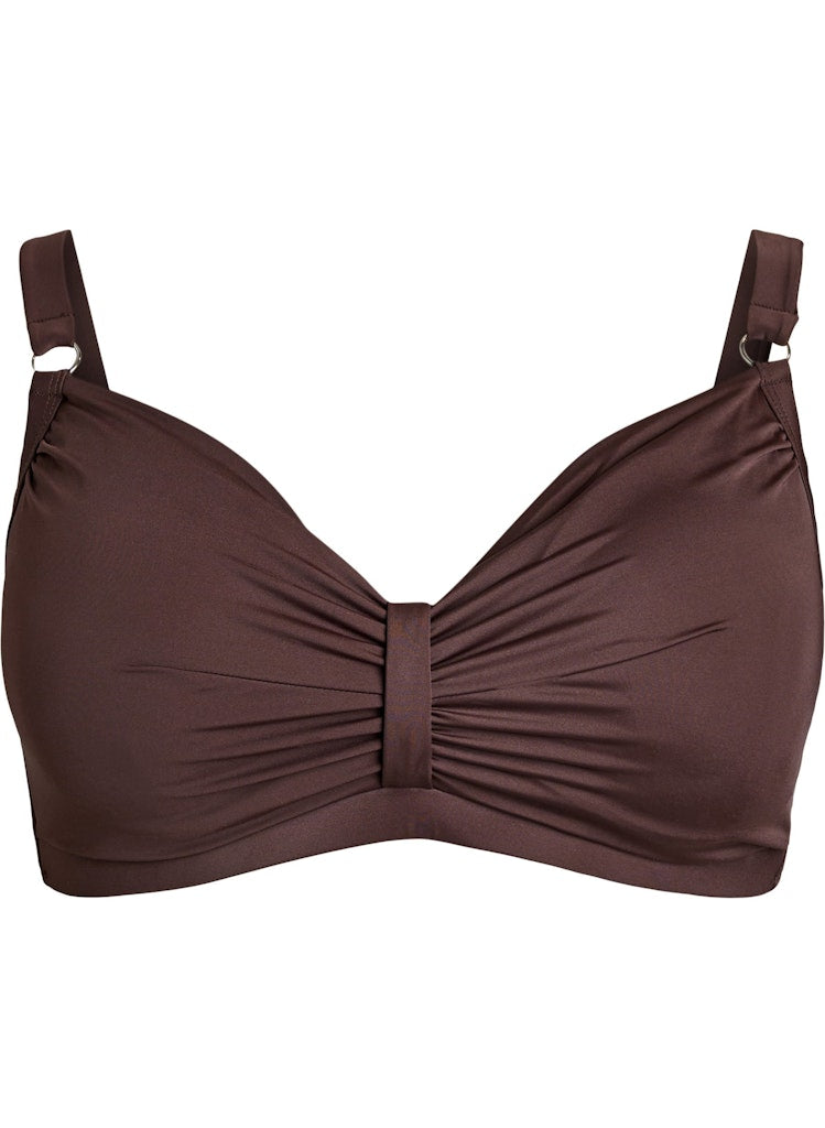 Solid Bikini Toppur - Coffee