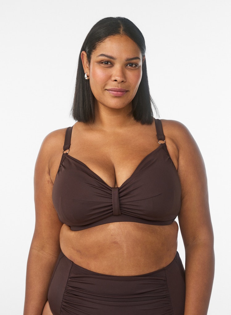Solid Bikini Toppur - Coffee