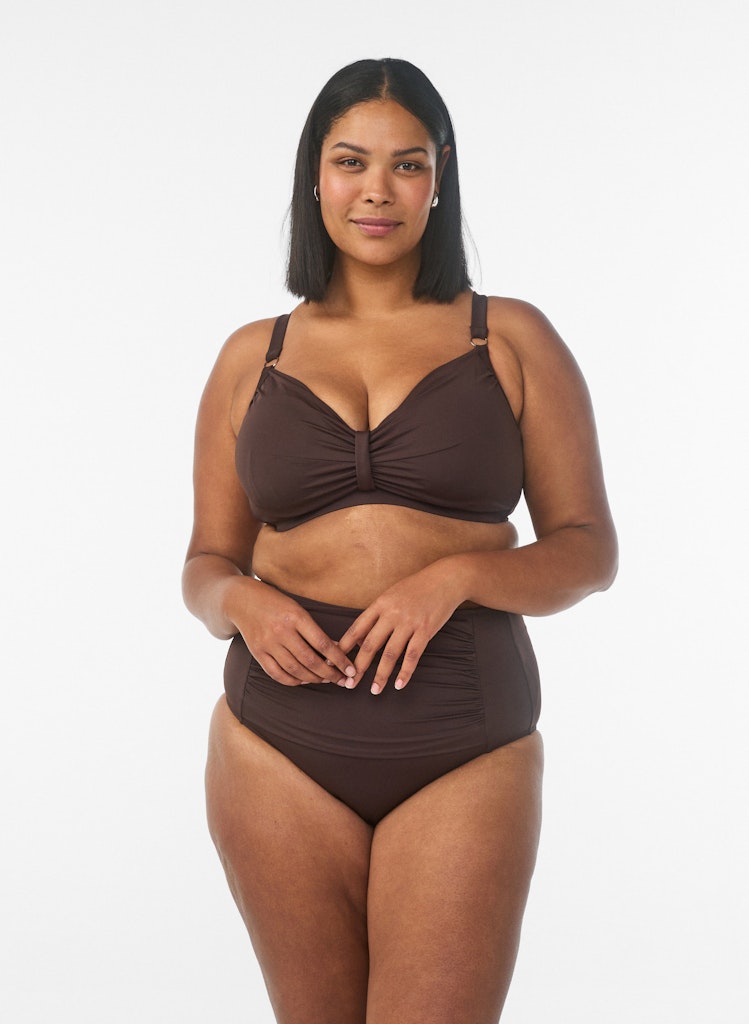 Solid Bikini Toppur - Coffee