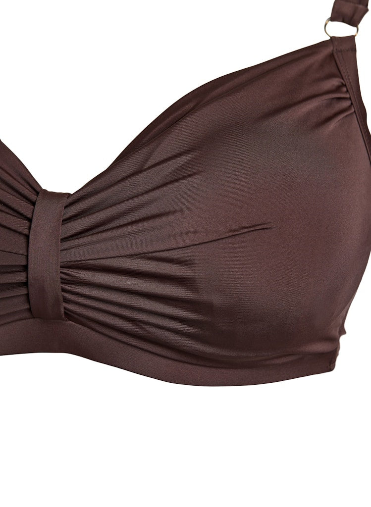 Solid Bikini Toppur - Coffee