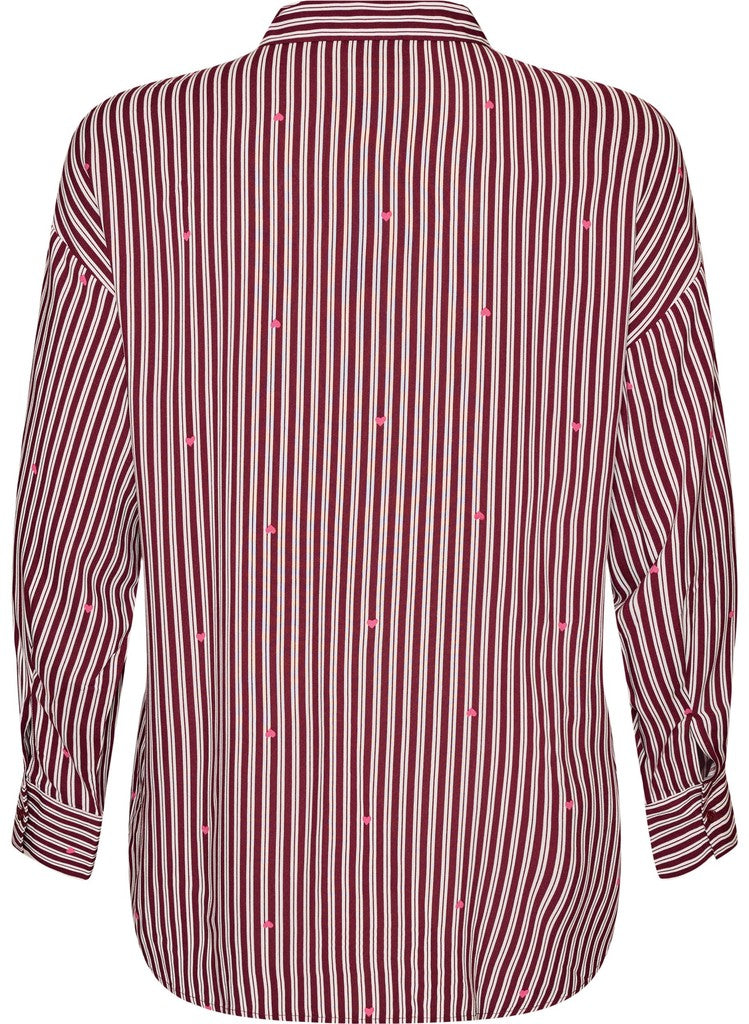 Claudia Wine Stripe Náttskyrta