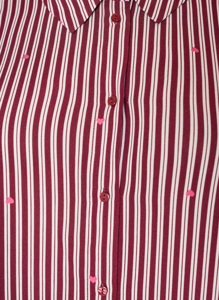 Claudia Wine Stripe Náttskyrta