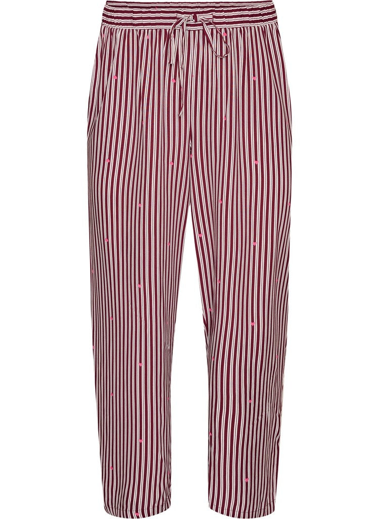 Claudia Wine Stripe Náttbuxur