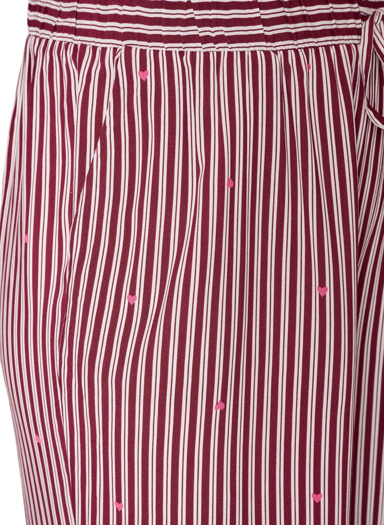 Claudia Wine Stripe Náttbuxur