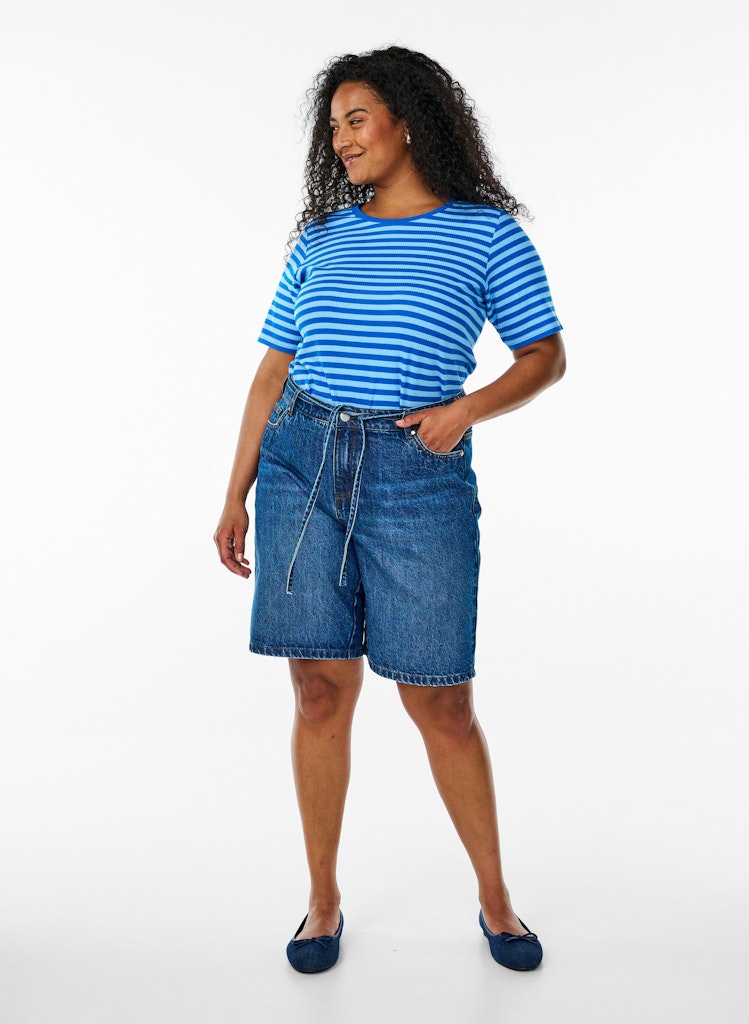 Amilla Stripe Stuttermabolur