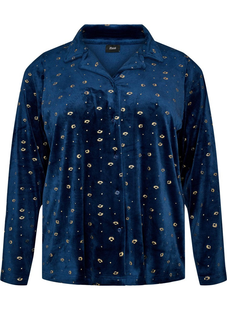 Helena Celestial Velúr Náttskyrta