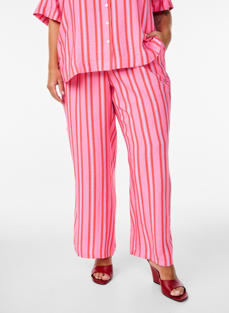 Stripe Buxur - Pink Drink