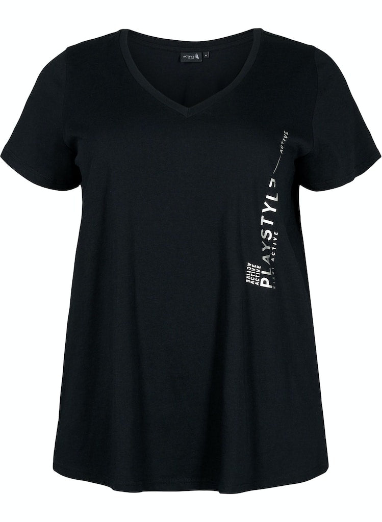 V-neck Active Logo Stuttermabolur