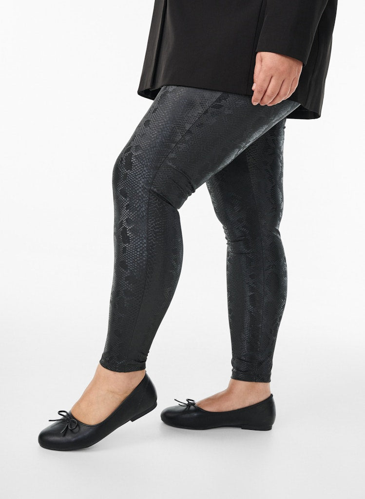 Black Snake PU Leggings