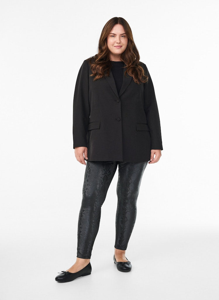 Black Snake PU Leggings