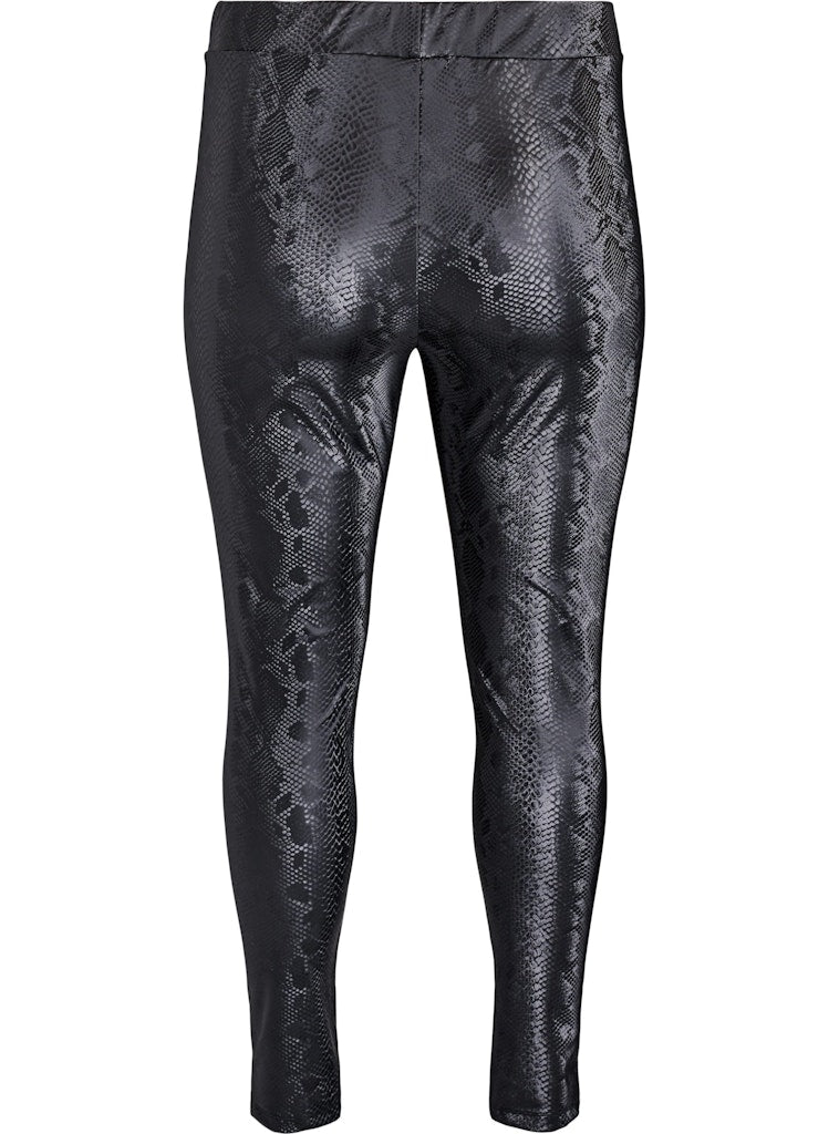 Black Snake PU Leggings