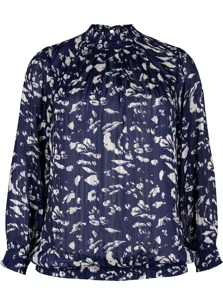 Lucy Blue Leaf Blússa