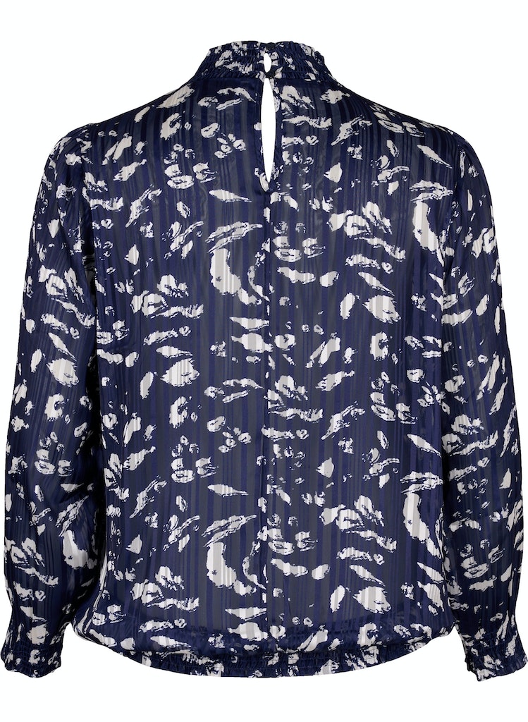 Lucy Blue Leaf Blússa