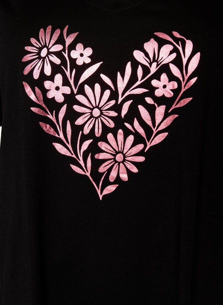 Alba Black Heart Náttkjóll