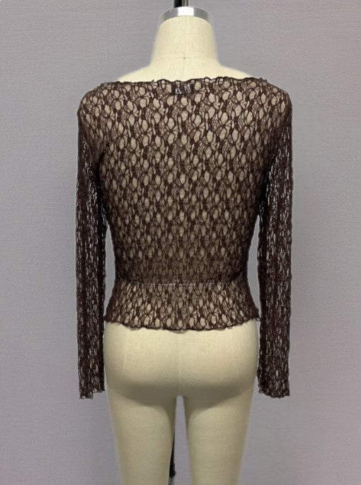 Asymmetric Lace Toppur