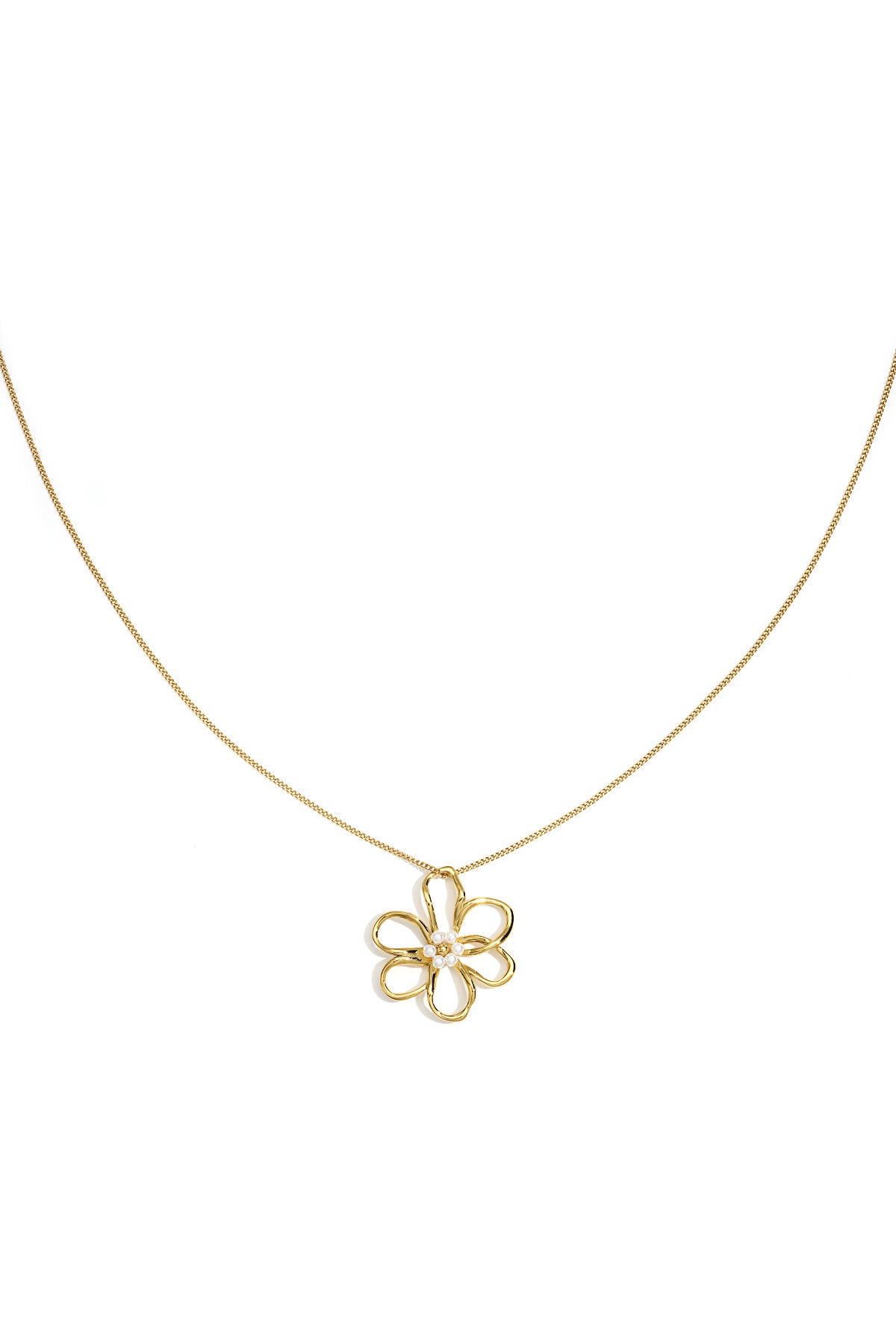 Long Flower Pearl Hálsmen