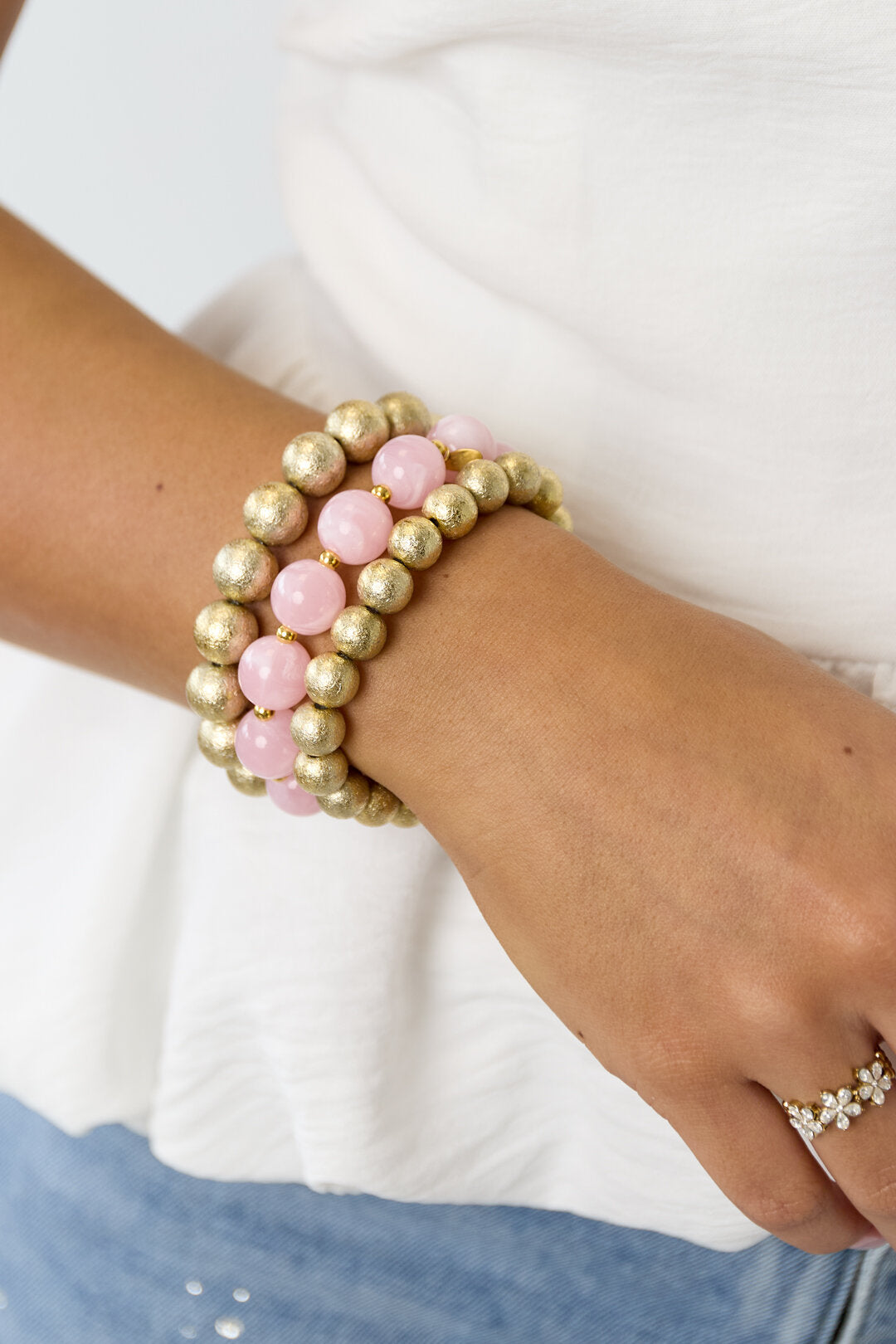 Red Bead Armband - 3 stk