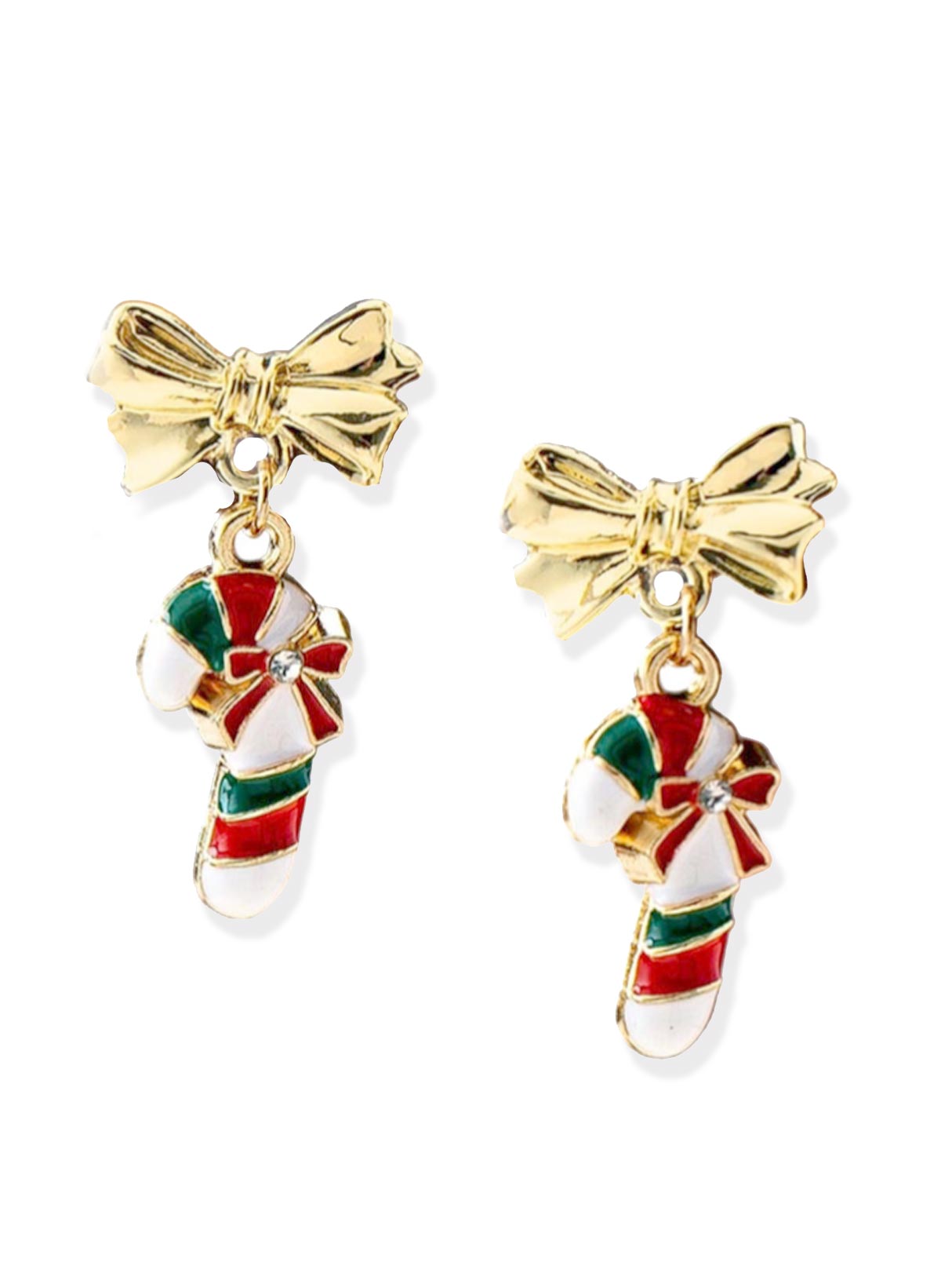 Bow Candycane Eyrnalokkar